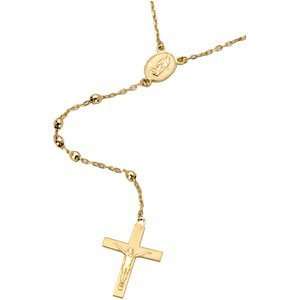  Genuine IceCarats Designer Jewelry Gift 14K Yellow Gold Rosary 