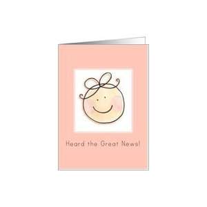 Son in Law New Baby Congratulations, Baby Face Illustration Card