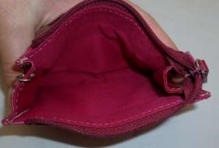 FOSSIL SANGRIA/PINK RED LEATHER SMALL WALLET/COIN PURSE USED  