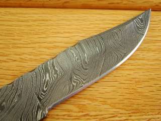 Custom Damascus Knife Blank Knifemaking Finger Groove Tactial Combat 