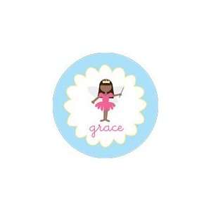   personalized fairy princess (dark skin) plate (style 1p): Toys & Games