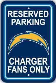 TEAM RESERVED PARKING SIGN SAN DIEGO CHARGERS  