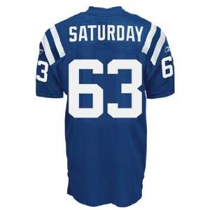  Saturday BLUE Authentic Football Jersey Size 48 56 (All Sewn on