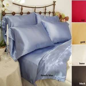   Solid Color 4 Piece Queen Satin Comforter Set