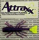 attraxx saltwater berkley gulp style shrimp purple w chartreuse tail