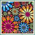   Groovy Funky DOT Peacock Rainbow Bright Large Small Flower Daisy FQ