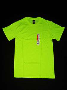   Heavyweight Blend Volt Yellow Safety Neon Green Elite T Shirt S M L XL