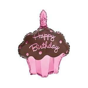  Happy Birthday Confections Cupcake Foil Balloon