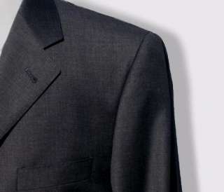 New Daniele $1295 Solid Charcoal Gray High Sheen Wool Mens Dress 