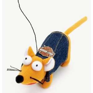 Harley Davidson 4 3/4 Plush Mouse Cat Toy w/ Bell  