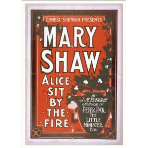  Theater Poster (M), Ernest Shipman presents Mary Shaw in Alice 