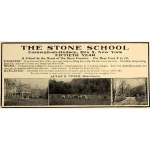  1917 Ad Stone School Alvan E Duerr Cornwall on Hudson 