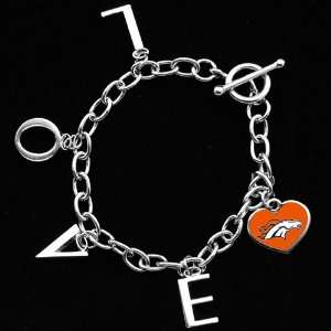 Touch by Alyssa Milano Denver Broncos Ladies Love Chain Charm Bracelet 