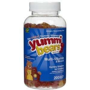 Hero Yummi Bears Multi Vitamin & Mineral Gummies, Fruit Flavor, 200 ct 