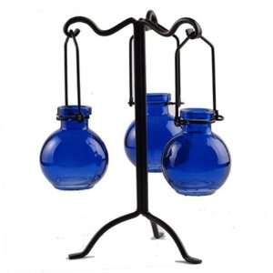 Ball Vases ~ G64 Cobalt Decorative Colored Glass Floral, Bud or Plant 