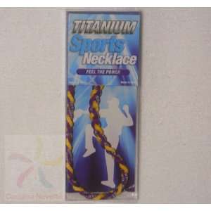  19 Titanium Sports Necklace (Yellow and Purple Braid 
