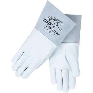 Black Stallion 25G Quality Grain Goatskin TIG Welding Gloves   Long 