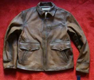 NWT Ralph Lauren POLO Reversible Leather Jacket Size L  