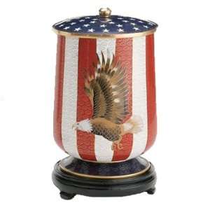  Flag & Eagle Cloisonne Cremation Urn: Home & Kitchen