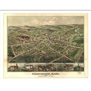   Massachusetts, c. 1879 (M) Panoramic Map Poster Print Reprint Giclee
