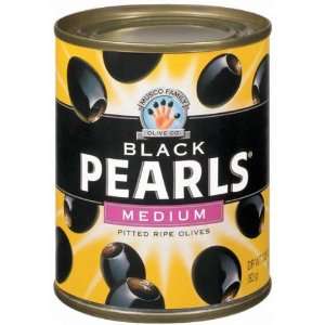 Musco Family Black Pearls Medium Pitted Ripe Olives   24 Pack  