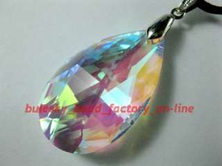 10pcs FACETED AB COLORIZED CRYSTAL PENDANT BEADS  