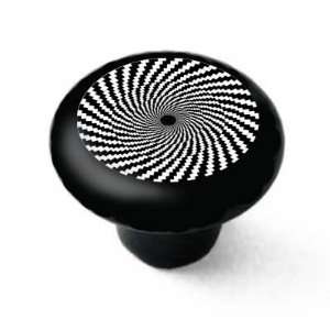  Optical Art Spiral Decorative High Gloss Black Ceramic 