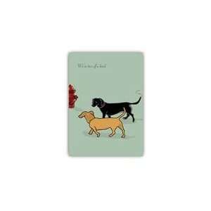 Paper Russells Greeting Card  5x7   Dachshunds & Fire Hydrant (B Day 