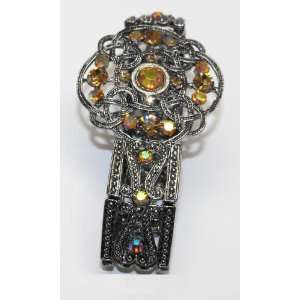   Dazzling Heirloom Cuff Bracelet Astrid with Yellow Austrian Crystals