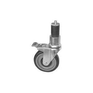 Ruber Stem Style PU Caster With Total Lock Brake   Height Adjustable 