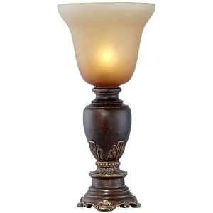  Classical Amber Glass Bronze Uplight
