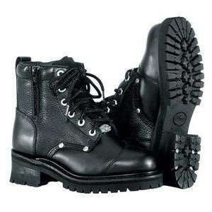  River Road Double Zipper Black Leather Field Boot (Mens 
