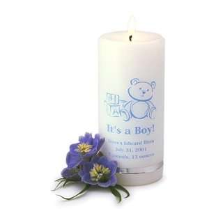  Birth Announcement Personalized Candle   Its a Boy 