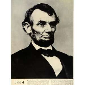  1942 Print US 16th President Abraham Lincoln Beard 1864 $5 