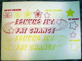 Vintage Fat Chance Decals. Fat City Cycles Gems!  