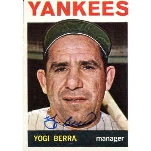  Yogi Berra Autographed 1964 Topps Card