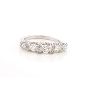   Diamond(F G VS) Wedding Band in 14K White Gold: VIJAY BHATIA: Jewelry
