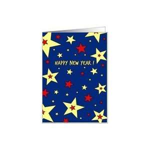  Happy New Year Card   Colorful Stars Card Health 