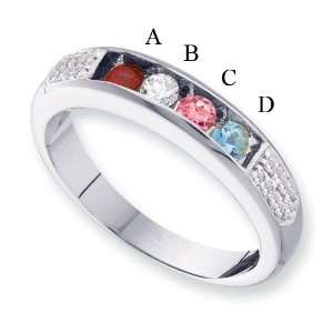  14KW Family Jewelry Diamond Semi Set Ring Jewelry