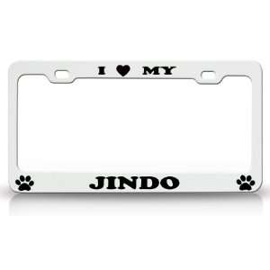 LOVE MY JINDO Dog Pet Animal High Quality STEEL /METAL Auto License 