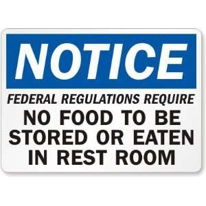  Notice: Federal Regulations Require No Food To Be Stored 