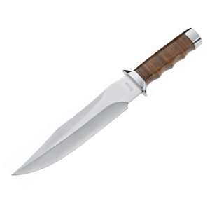  Boker Giant Bowie With Leather Handle 440 Stainless Steel 