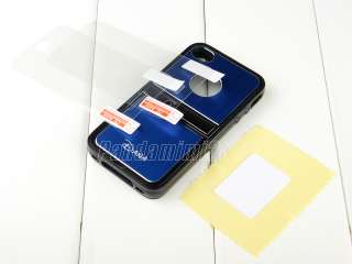 Blue Deluxe Aluminum Hard Case Cover w/ Chrome Stand F iPhone 4 4S 4G 