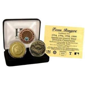   Texas Rangers 24KT Gold And Infield Dirt 3 Coin Set