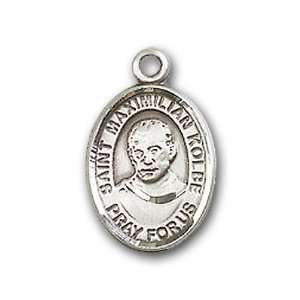   Medal with St. Maximilian Kolbe Charm and Godchild Pin Brooch Jewelry