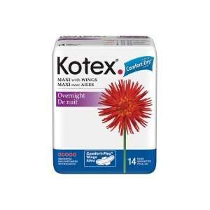 Kotex Heaviest Flow Overnight Maxi Pads with Wings (Case Count 12 per 