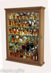 Miniature Perfume Bottle Display Case Cabinet   Oak  