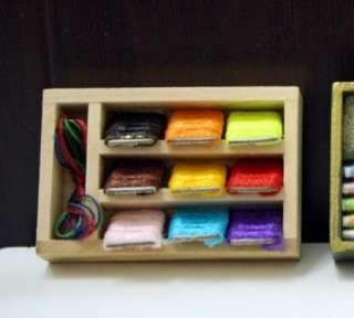 Dollhouse Miniature Sewing Kits Tools Box knitting sets  