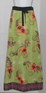 Soft Surroundings Hibiscus Tropical Print Long Skirt Sz S  