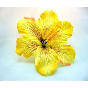  Tropical Yellow Hibiscus Flower Hair Clip 